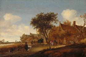 Dorpsherberg  - Salomon van Ruysdael