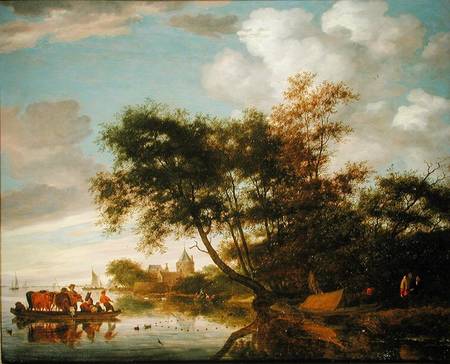 Landelijk rivierlandschap  - Salomon van Ruysdael van Salomon van Ruysdael