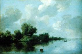 Rivier landschap in Holland  Salomon van Ruysdael