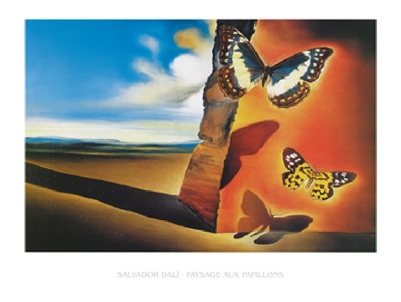 paysage aux papillons van Salvador Dali