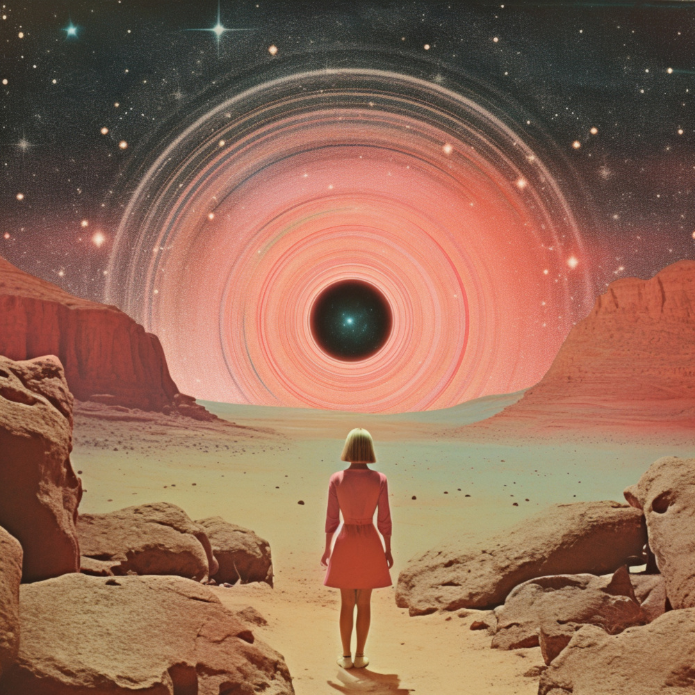 Through Time and Space Collage Art van Samantha Hearn