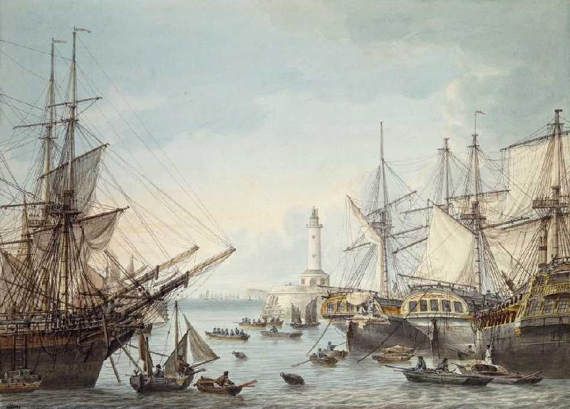 Die Hafeneinfahrt von Ramsgate van Samuel Atkins