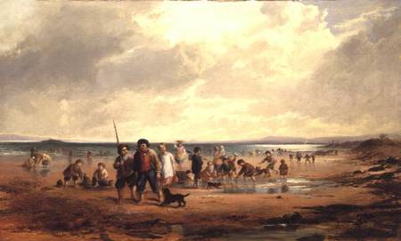 Children Playing on a Beach van Samuel Bough