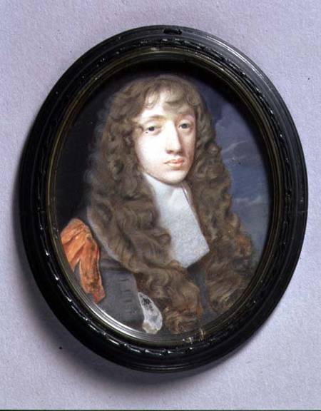 Portrait Miniature of a Young Man in Grey van Samuel Cooper