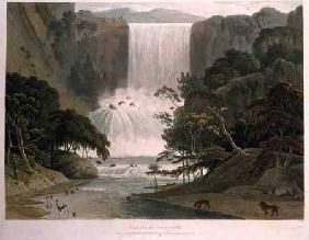 Cascade on Sneuwberg, plate 25 from 'African Scenery and Animals', engraved by the artist