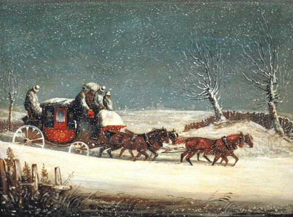 The Royal Mail in Deep Snow van Samuel Henry Gordon Alken