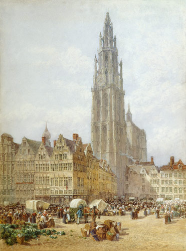 Grande Place, Antwerp van Samuel John Hodson