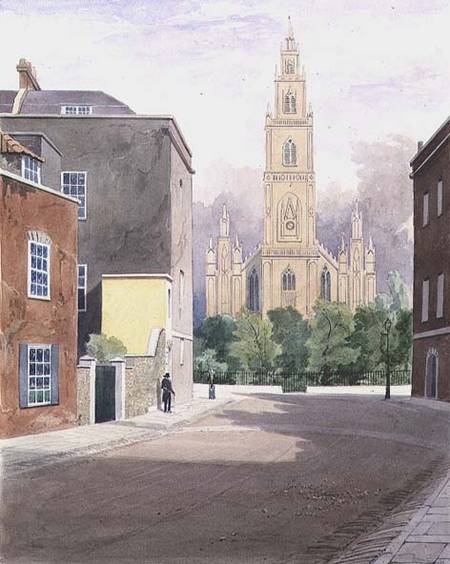 St. Paul's Church, Portland Square, from Surrey Street van Samuel R.W.S. Jackson