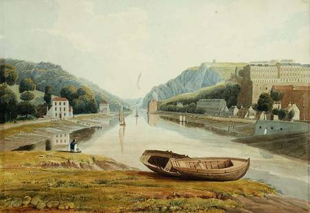 View down the Avon with Hotwells and Clifton van Samuel R.W.S. Jackson