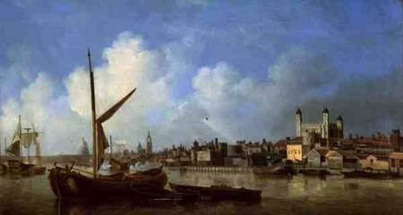 View of the River Thames, near the Tower of London van Samuel Scott