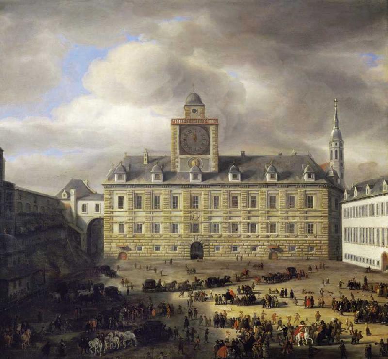 De Burgplatz in Wenen van Samuel van Hoogstraten