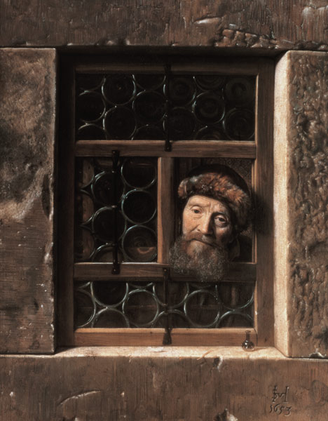 Man at a Window van Samuel van Hoogstraten