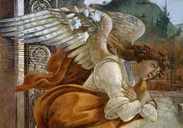 Botticelli / Angel of the Annunciation van Sandro Botticelli