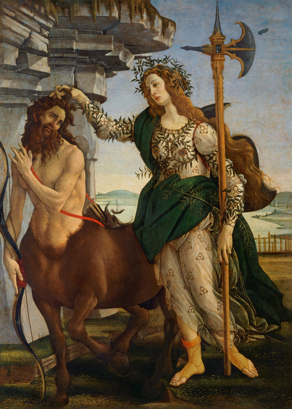 Athene und Centaur van Sandro Botticelli