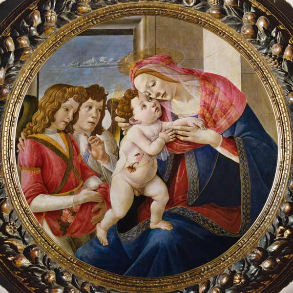 Botticelli Workshop / Madonna w.Angels van Sandro Botticelli