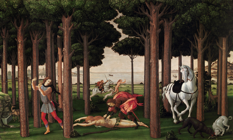The Story of Nastagio degli Onesti (Second episode) van Sandro Botticelli