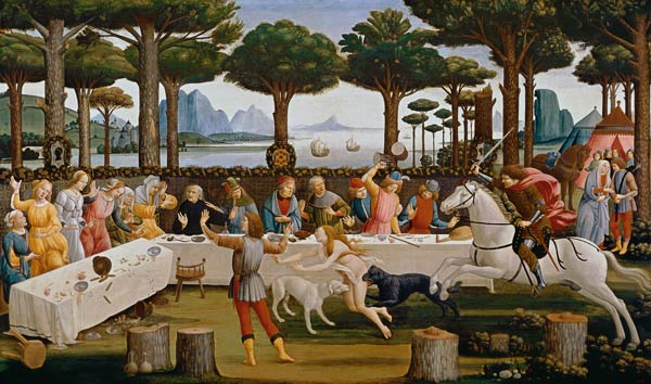 Das Gastmahl des Nastagio degli Onesti van Sandro Botticelli