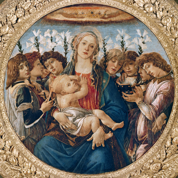 Maria mit dem Kind und singenden Engeln van Sandro Botticelli