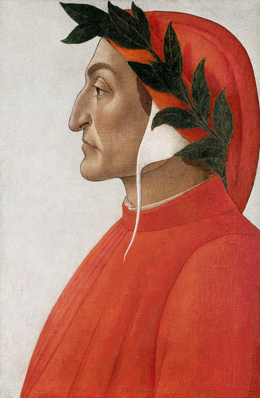 Portret Dante Alighieri van Sandro Botticelli