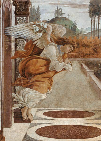 Botticelli / Angel of the Annunciation van Sandro Botticelli