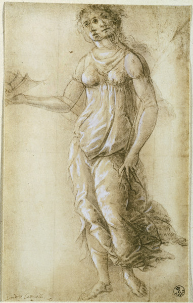 Botticelli / Female allegorical figure van Sandro Botticelli