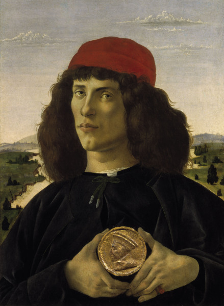 Botticelli / Portr.of a Stranger / 1488 van Sandro Botticelli