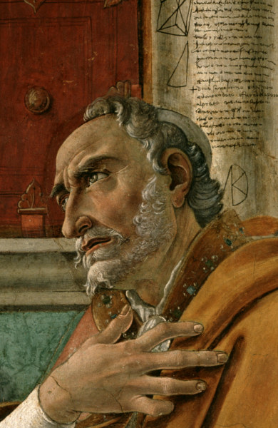 Botticelli, Hl. Augustinus, Ausschnitt van Sandro Botticelli
