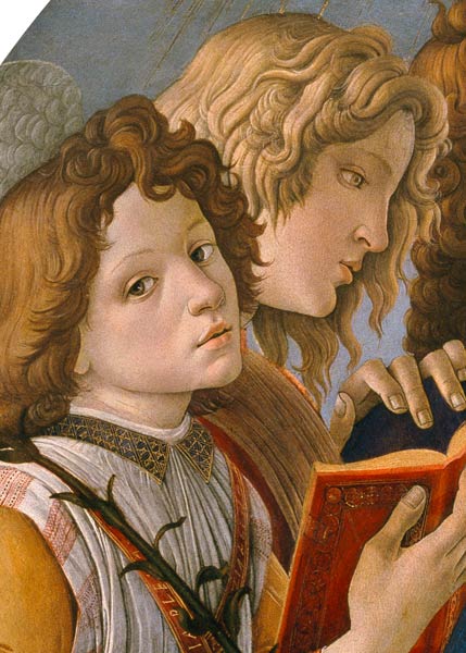 Botticelli, Heads of the group of angels van Sandro Botticelli