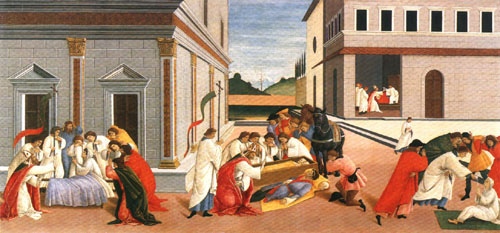 Drei Wunder des heiligen Zenobius van Sandro Botticelli