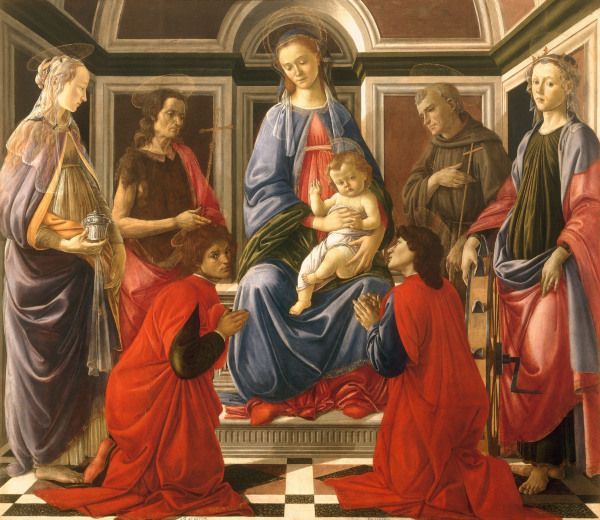 Enthroned Madonna & Saints / Botticelli van Sandro Botticelli