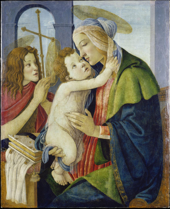 Madonna and Child with the Infant St. John van Sandro Botticelli