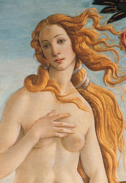 Venus, detail from The Birth of Venus van Sandro Botticelli