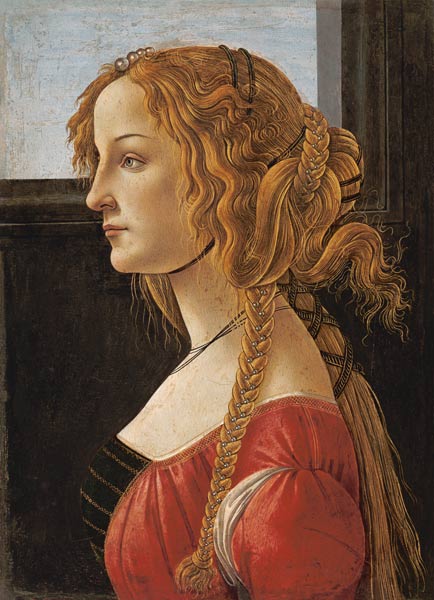 Portret van een jonge vrouw, Simonetta Vespucci van Sandro Botticelli