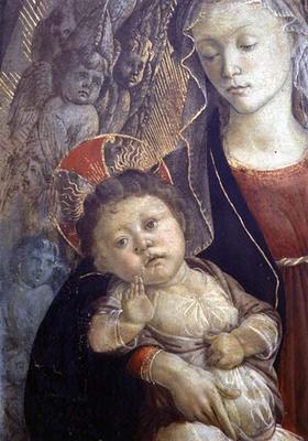 The Madonna and Child in Glory, detail of of Child, 1468 (tempera on panel) (detail of 85673) van Sandro Botticelli