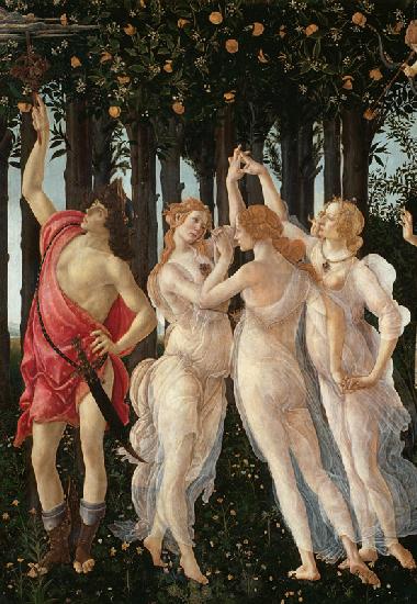 Primavera: Detail of the Three Graces and Mercury