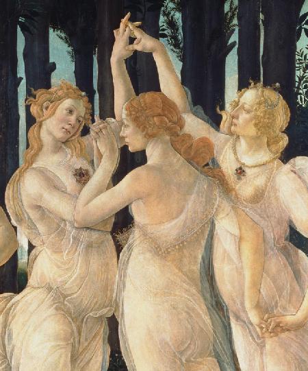 Primavera (Allegory of Spring). Detail: The Three Graces, right - Portrait of Caterina Sforza