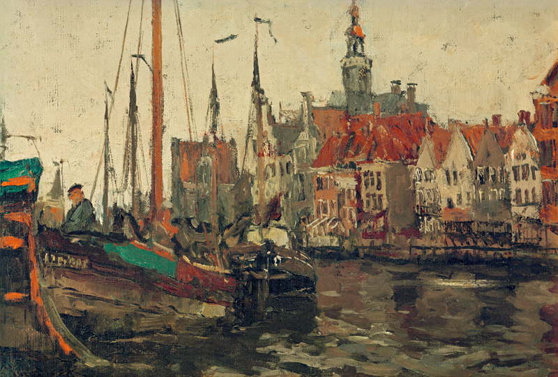 Fischewer im Hafen von Emden van Sandrock Leonhard