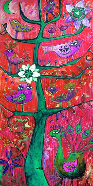 Santosha  Tree 3 (Tree Of Contentment 3) van Sara Catena