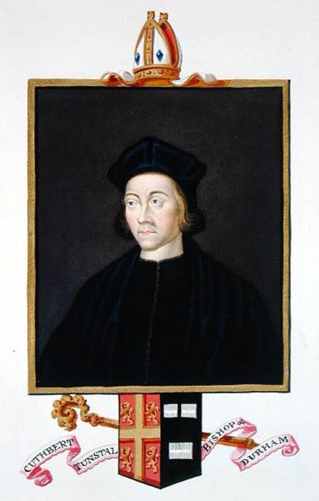 Portrait of Cuthbert Tunstall (1474-1559) Bishop of Durham from 'Memoirs of the Court of Queen Eliza van Sarah Countess of Essex