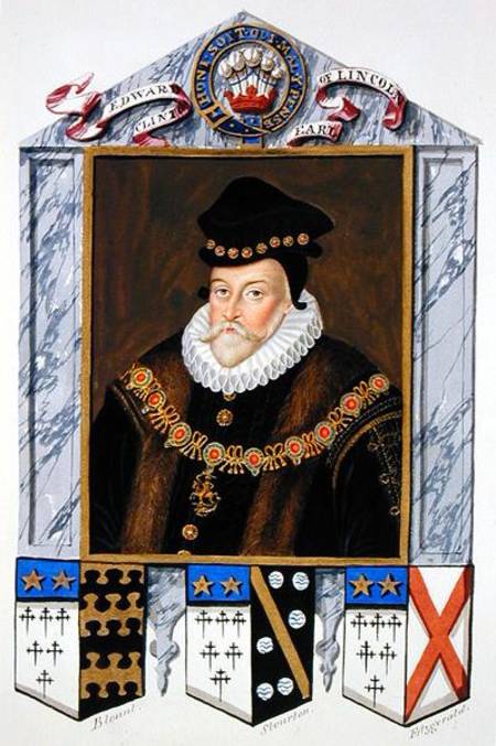 Portrait of Edward Fiennes de Clinton (1512-85) 1st Earl of Lincoln from 'Memoirs of the Court of Qu van Sarah Countess of Essex