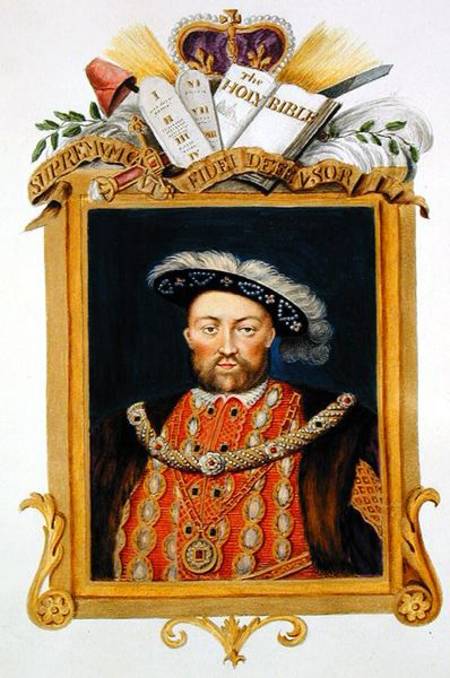 Portrait of Henry VIII (1491-1547) as Defender of the Faith from 'Memoirs of the Court of Queen Eliz van Sarah Countess of Essex