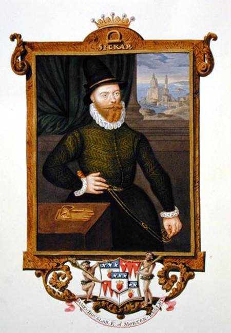 Portrait of James Douglas (c.1516-81) 4th Earl of Morton from 'Memoirs of the court of Queen Elizabe van Sarah Countess of Essex