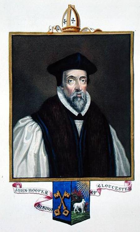 Portrait of John Hooper (d.1555) Bishop of Gloucester from 'Memoirs of the Court of Queen Elizabeth' van Sarah Countess of Essex