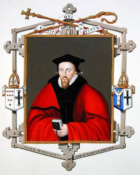 Portrait of John Whitgift (c.1530-1604) Archbishop of Canterbury from 'Memoirs of the Court of Queen van Sarah Countess of Essex