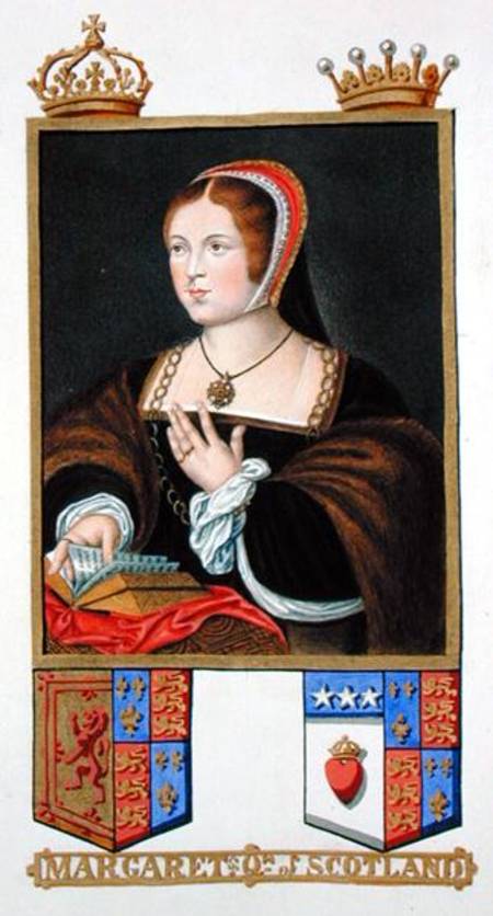Portrait of Margaret Tudor (1489-1541) Queen of Scotland from 'Memoirs of the Court of Queen Elizabe van Sarah Countess of Essex