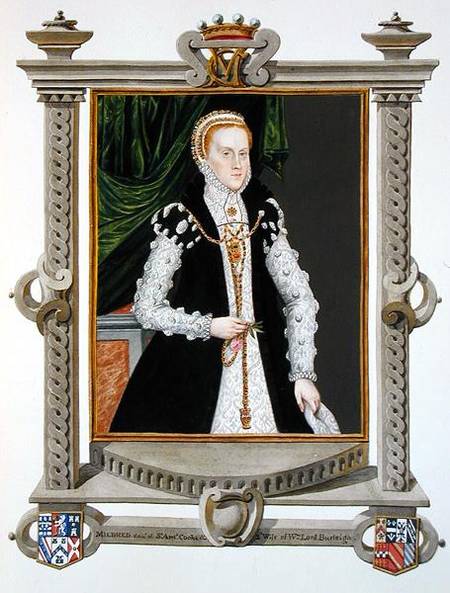 Portrait of Mildred Cooke, Lady Burghley from 'Memoirs of the Court of Queen Elizabeth' van Sarah Countess of Essex