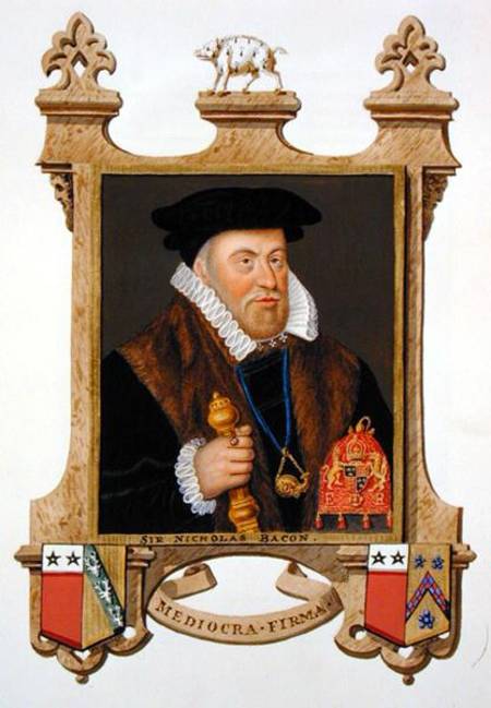 Portrait of Sir Nicholas Bacon (1509-79) from 'Memoirs of the Court of Queen Elizabeth' van Sarah Countess of Essex