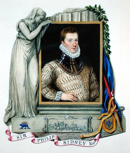Portrait of Sir Philip Sidney (1554-86) from 'Memoirs of the Court of Queen Elizabeth' van Sarah Countess of Essex