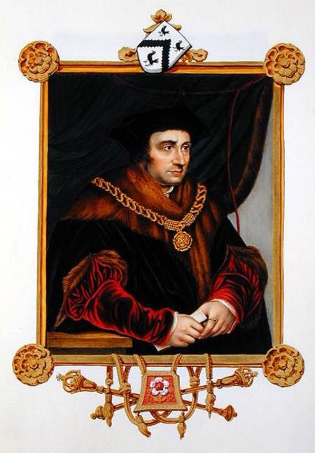 Portrait of Sir Thomas More (1478-1535) from 'Memoirs of the Court of Queen Elizabeth', after a port van Sarah Countess of Essex