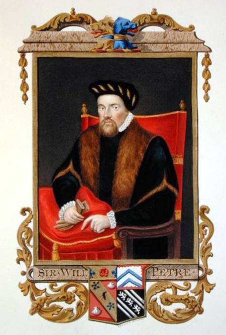 Portrait of Sir William Petre (c.1505-72) from 'Memoirs of the Court of Queen Elizabeth' after the p van Sarah Countess of Essex